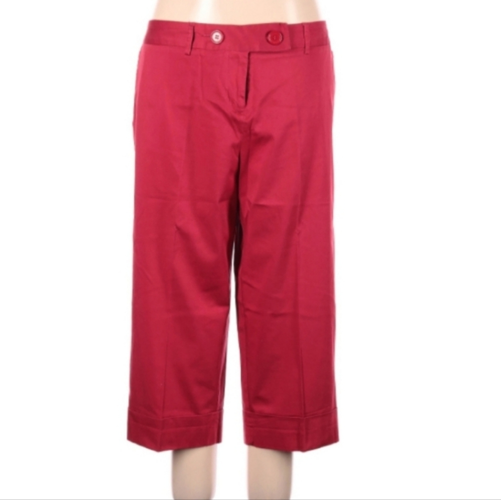NWOT Womens' Plus solid red capri sz. 16 PRICE FIRM